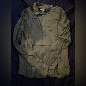 GAP Linen-Blend Green Long Sleeve Button Up XL